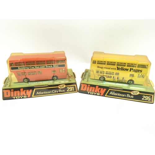 287 - 2 X Dinky Buses Including #292 and 295. A Corgi Routemaster #469 and a Silver Jubilee #471.