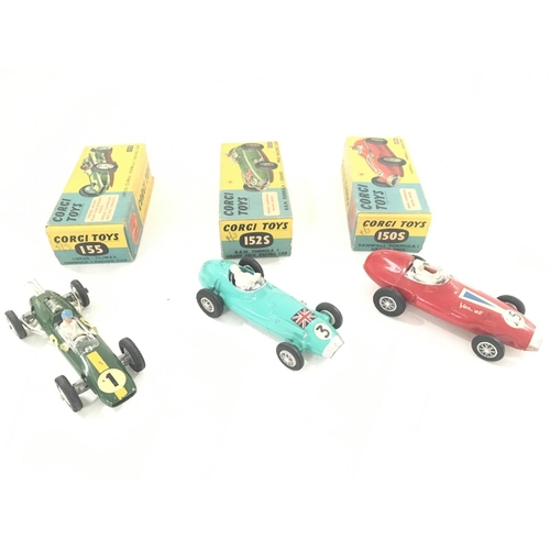 29 - 3 Boxed Corgi Formula 1 Cars including numbers 155.152s and 1505.