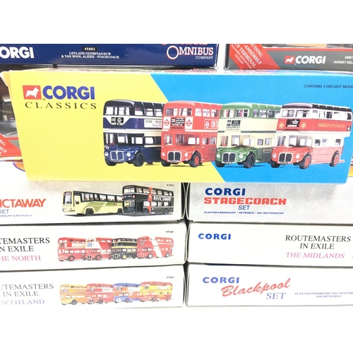 295 - A Collection of Corgi Bus Sets including Routemasters In Exile sets.