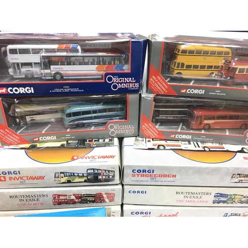 295 - A Collection of Corgi Bus Sets including Routemasters In Exile sets.