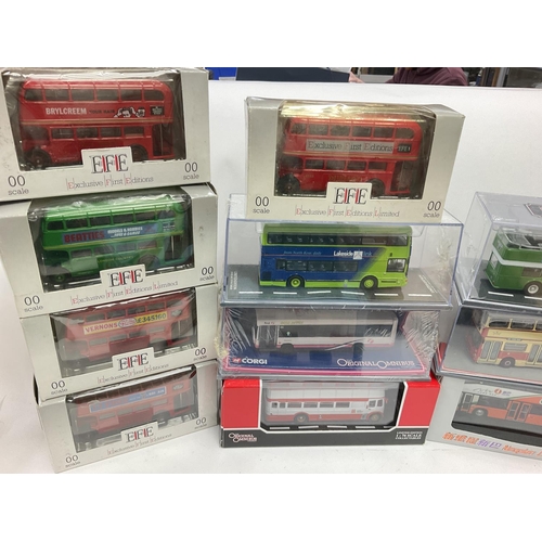 314 - A Box Containing a Large Collection of Various Diecast buses all boxed including EFE.Corgi.