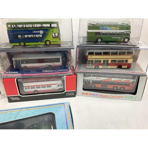 314 - A Box Containing a Large Collection of Various Diecast buses all boxed including EFE.Corgi.