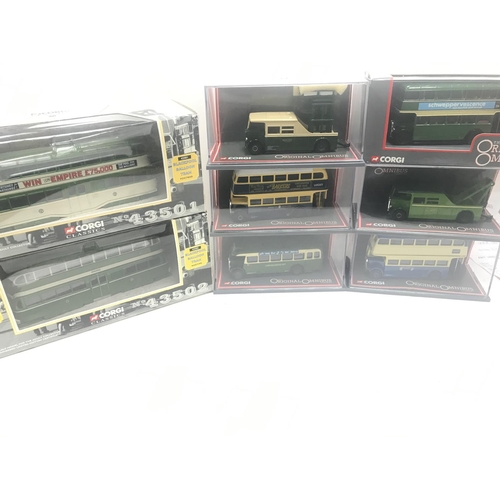 322 - A Box Containing Mainly Boxed Corgi Original Omnibus Buses.