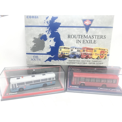 322 - A Box Containing Mainly Boxed Corgi Original Omnibus Buses.