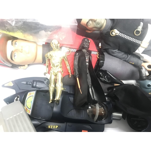 328 - A Box Containing A Collection of Various toys including Star Wars. Captain Scarlet. Lost In Space an... 