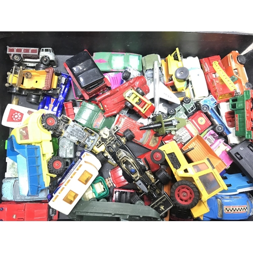 352 - A Box Containing a Collection of Playworn Diecast Including Matchbox. Corgi and Dinky.