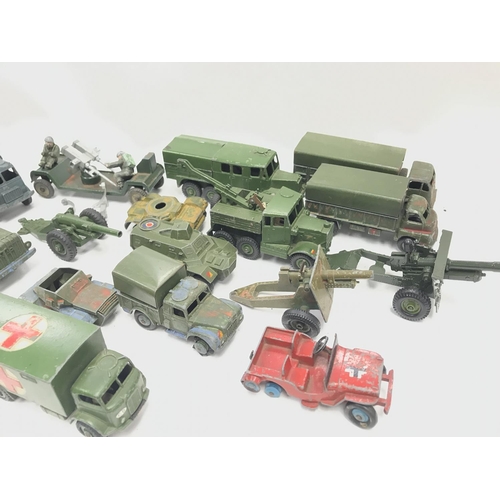 360 - A Collection of playworn Dinky Toys all Military.