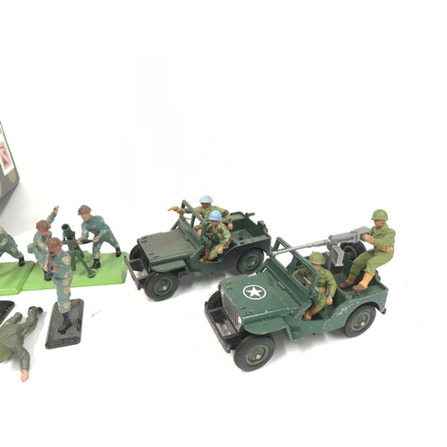 374 - A Box Containing a Collection of Britains Soldiers and Vehicles