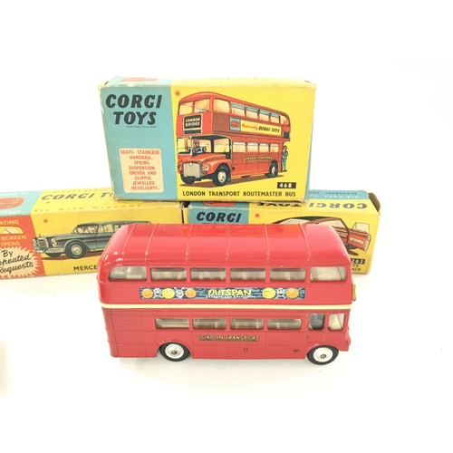 41 - A Boxed Corgi Mercedes Benz 600 Pullman #247 a London Transport Routemaster #446 and a Marlin By Ram... 
