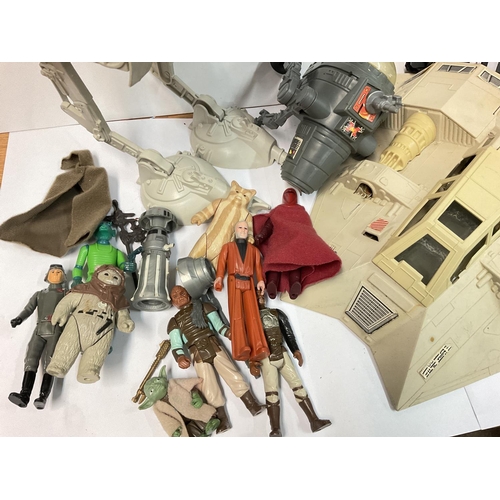 418 - A Collection of Vintage Star Wars Figures and Ships ideal for Spare Parts Etc.