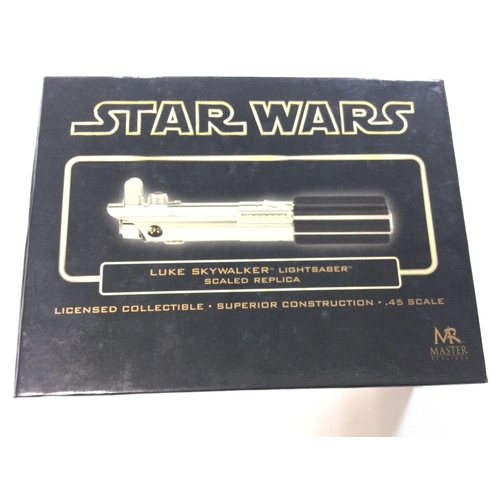 425 - A Boxed Master Replicas Star Wars Luke Skywalker Lightsaber .45 Scale. Signed by David Prowse.