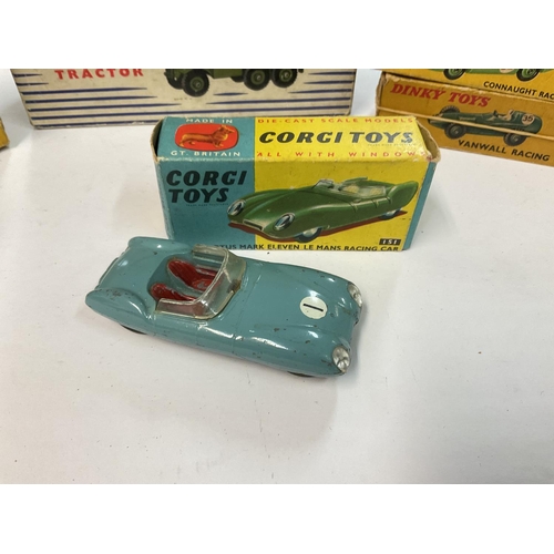 449 - A Boxed Dinky Recovery Truck #661 and a Collection of Boxed Dinky And Corgi Cars. Boxes are worn.