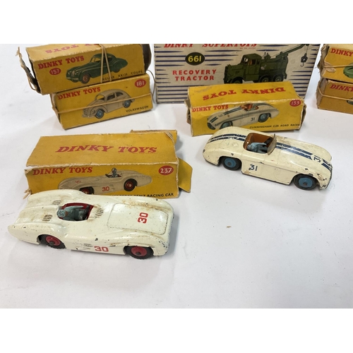 449 - A Boxed Dinky Recovery Truck #661 and a Collection of Boxed Dinky And Corgi Cars. Boxes are worn.