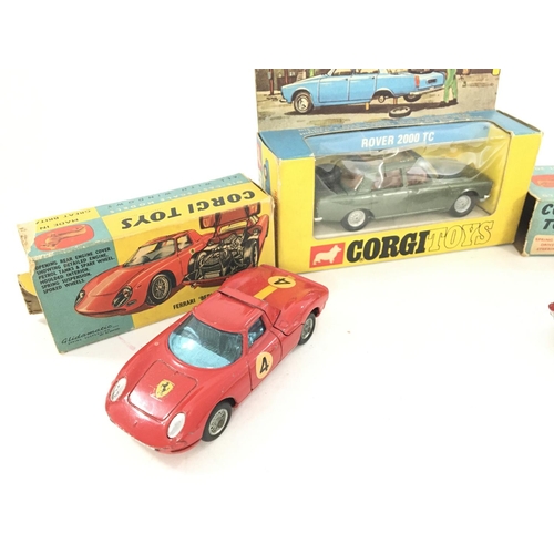 46 - A Boxed Corgi Ferrari Belinetta 250 Le Mans #314. A Rover 2000 and a Ford Thunderbird-Open Sports #2... 