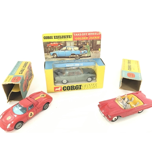 46 - A Boxed Corgi Ferrari Belinetta 250 Le Mans #314. A Rover 2000 and a Ford Thunderbird-Open Sports #2... 
