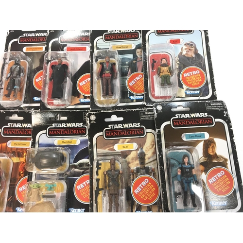 465 - A Box Containing Carded Star Wars Retro Figures. All Mandalorian.