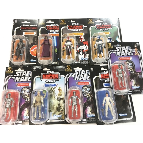 466 - A Collection of Carded Star Wars Vintage Collection and Retro.