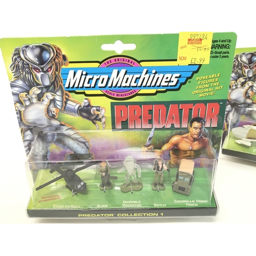 504 - 2 X Micro Machines Predator sets. Sets 1 and 3 (3 has Blister Damage).