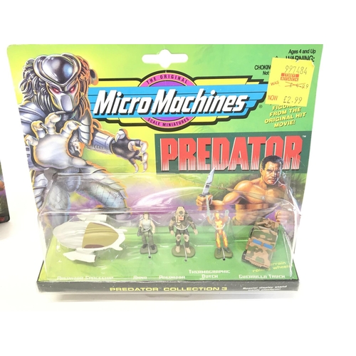 504 - 2 X Micro Machines Predator sets. Sets 1 and 3 (3 has Blister Damage).