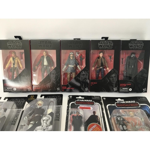 54 - Collection of various Star Wars figures including black series and retro collection.