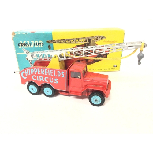 542 - A Boxed Circus Transporter With Giraffes #503 and a Chipperfields Circus Crane Truck. #1121.