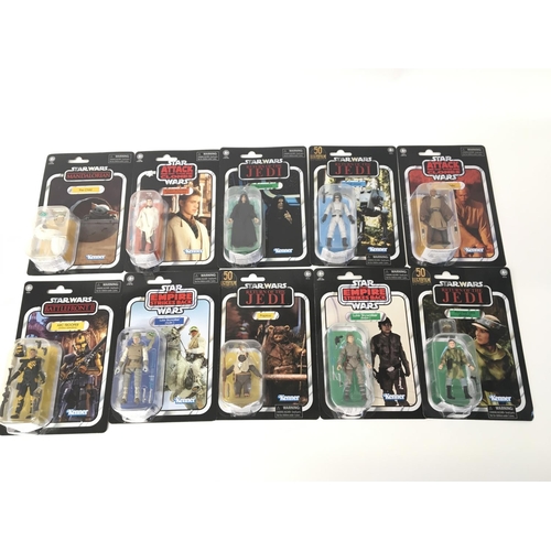 55 - 10 x Star Wars vintage collection figures including the emperor and Princess Leia.