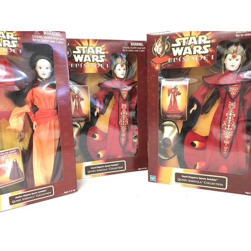 553 - 3 X Star Wars Episode I Queen Amidala Dolls and 2 small set. All boxed.