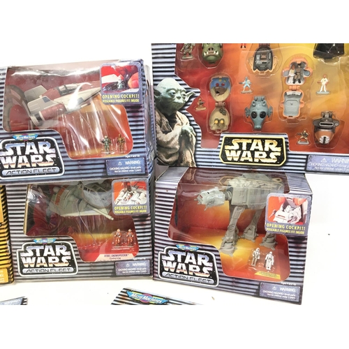 557 - A Collection of Boxed Star Wars Action Fleet Micro Machines.