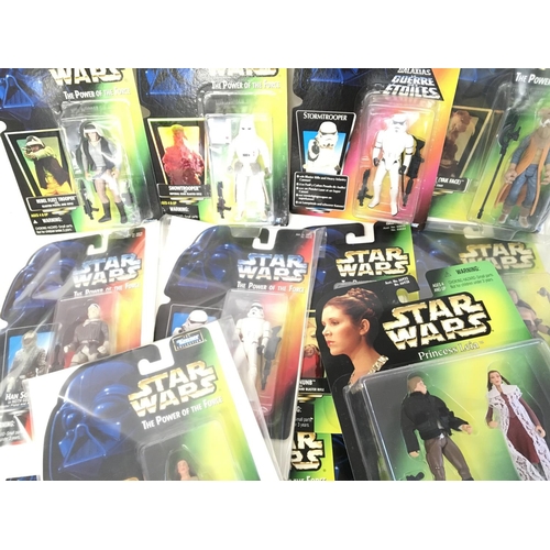 559 - A Collection of Carded Star Wars Figures including Power of the Force.