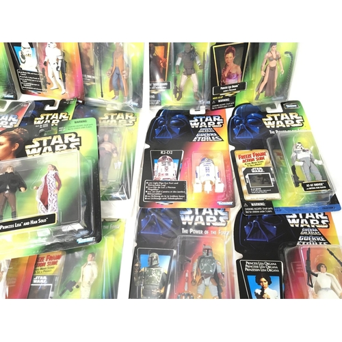 559 - A Collection of Carded Star Wars Figures including Power of the Force.