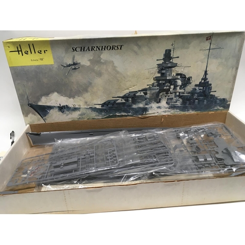 606 - Heller Scharnhorst model kit in original packaging. 1-400 scale NO RESEREVE