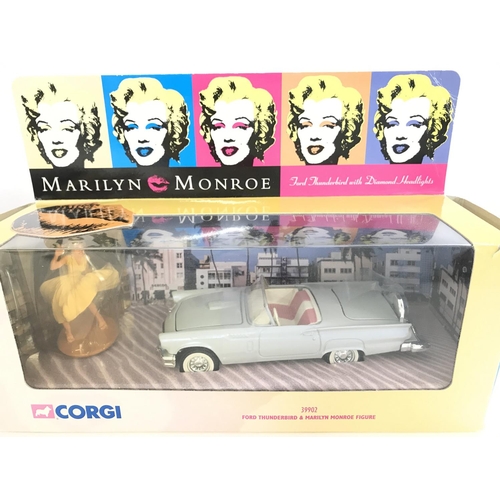 61 - A Boxed Corgi Blues Brothers Set #CC06001 and a Ford Thunderbird & Marilyn Monroe Figure #39902.