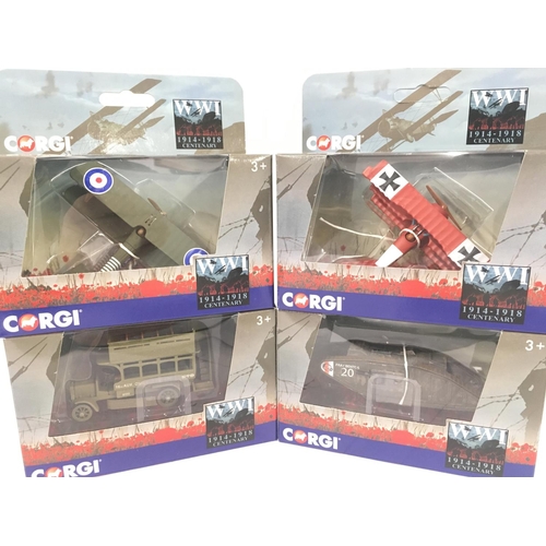 611 - 4 Boxed Corgi WW1 Centenary Vehicles. NO RESERVE