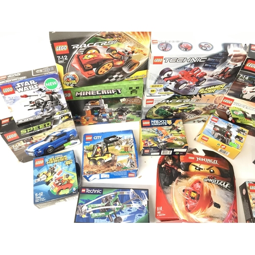 650 - A Collection of Various Lego Sets including Racers. Minecraft. Etc. Some sealed.