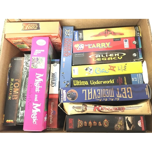 669 - A Box Containing Big Boxed P.C. Games.