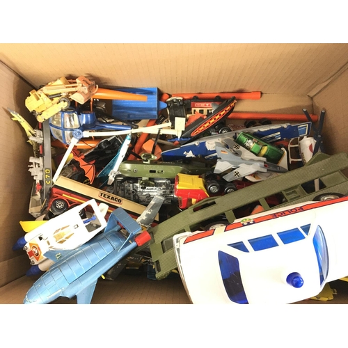 677 - A Box Containing Playworn Diecast Including Corgi and Matchbox.