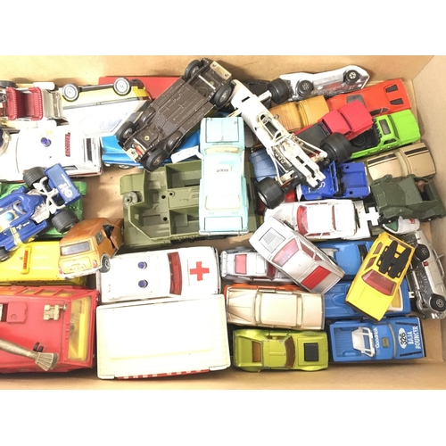 678 - A Box Containing a Collection of Playworn Diecast. Including Dinky. Matchbox. Corgi etc.