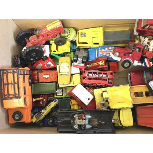 679 - A Box Containing a Collection of Playworn Diecast including Corgi. Dinky etc.