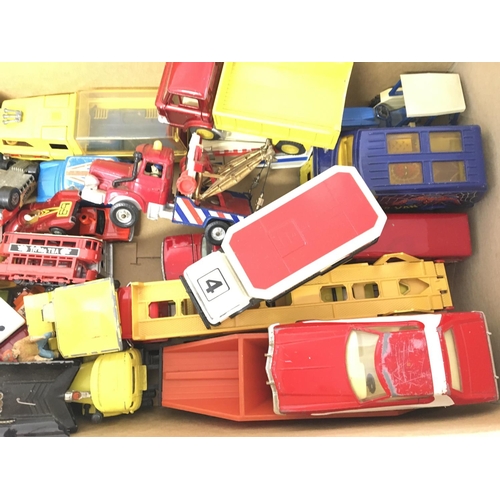 679 - A Box Containing a Collection of Playworn Diecast including Corgi. Dinky etc.