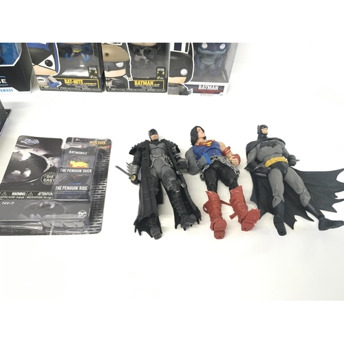 68 - Collection of various Batman items including funky pop figures and DC multiverse etc.