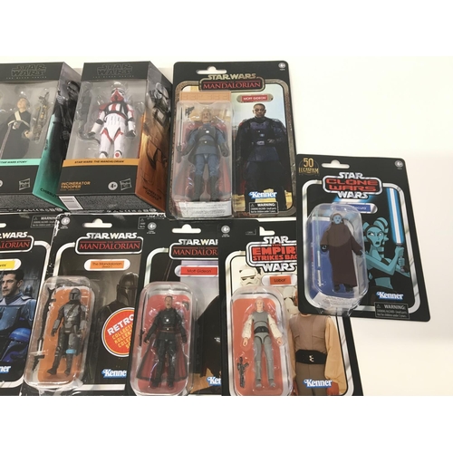 70 - Collection of various Star Wars carded figures including black series and retro collection.