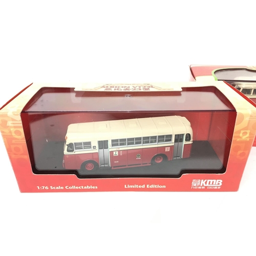 703 - 2 X Cars Workshop KMB Model Buses Boxed Albion VT23L #38302 and a Daimler A.