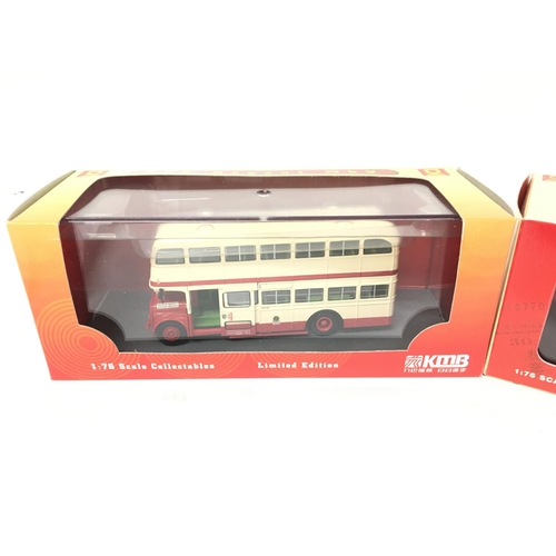 705 - 2 X Boxed KMB Model Buses. A Corgi AEC Regent MkV and cars Workshop Daimler A.