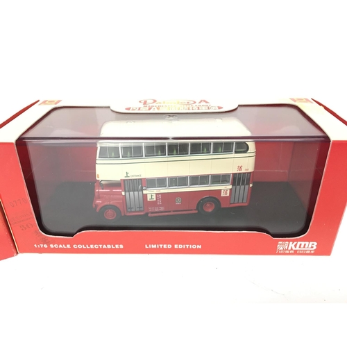 705 - 2 X Boxed KMB Model Buses. A Corgi AEC Regent MkV and cars Workshop Daimler A.