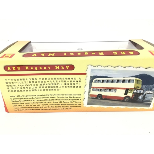 705 - 2 X Boxed KMB Model Buses. A Corgi AEC Regent MkV and cars Workshop Daimler A.