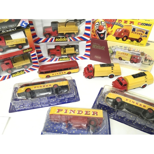 709 - A Collection of Various Diecast relating to Pinder Circus. Including Corgi and Solido.