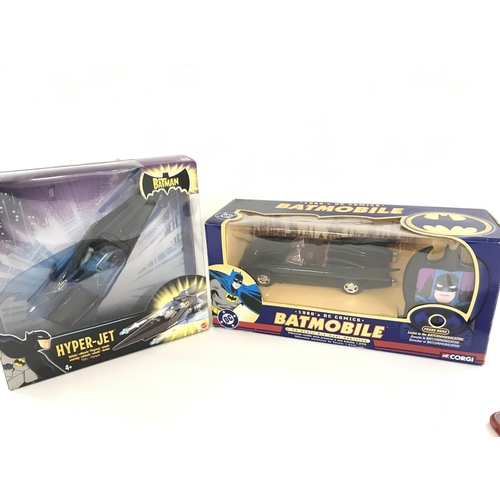 72 - A Boxed Mattel Batman Hyper-Jet and a Corgi 1960s Batmobile 1:24 Scale.(2).