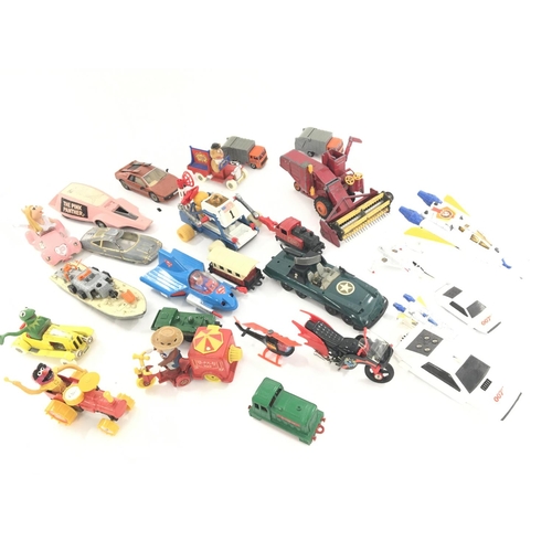76 - A Collection of Playworn Die-Cast including Corgi. Dinky and Matchbox.