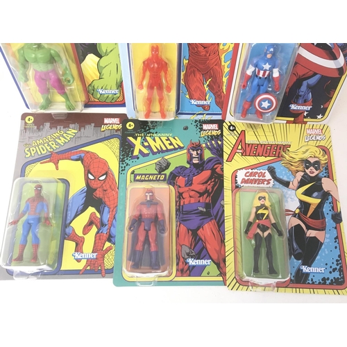 802 - A Box Containing Carded Marvel Retro Figures.