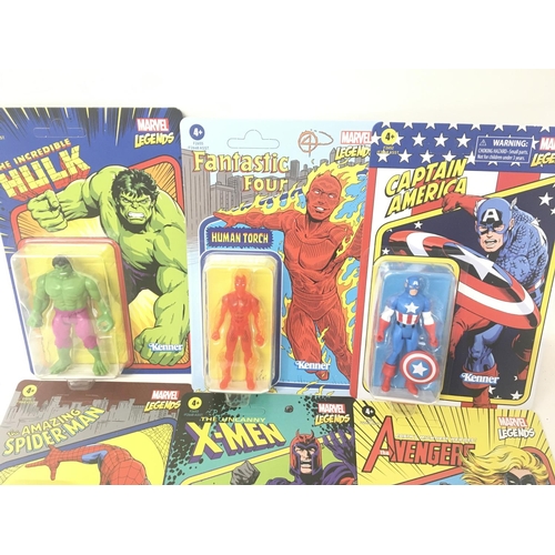 802 - A Box Containing Carded Marvel Retro Figures.